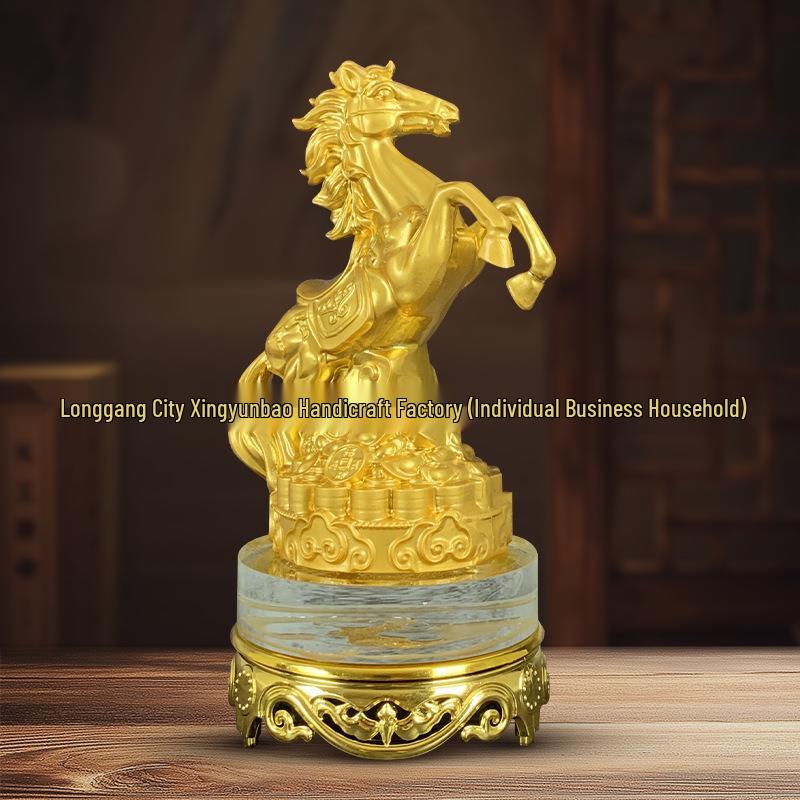 Zodiac Crystal Prancing Horse Wealth-Attracting Ornament
