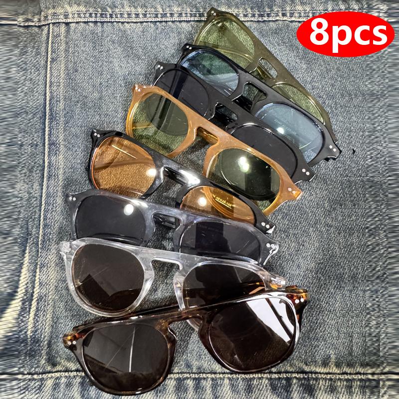 

12pcs/8pcs Cycling Sun shades Men Sports Designer Punk Sun Eyewear Men s Universal Eyewear Steampunk Outdoor Rivet Shades