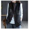Denim Vest Women's Spring and Summer Literature and Art Retro Large Size Ethnic Style Plate Buckle Outer Wear Vest Outer Wear Casual Waistcoat