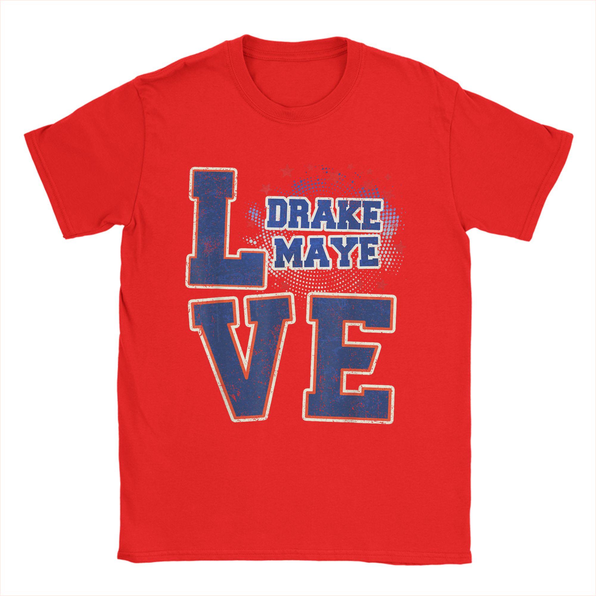 Vintage TShirt Beach I Love Drake Maye QB Football Fan Trending TShirts  Cotton Tee Shirt for Mens Y2K Short Sleeve Top Tees S
