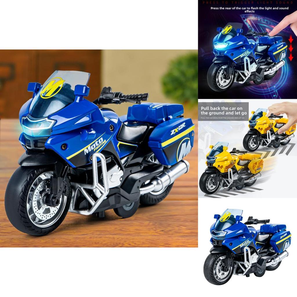 Motocicleta de Metal de Brinquedo para Meninos Andarem Com Efeitos de Luz e Som Para Idades de 3 Anos e Acima