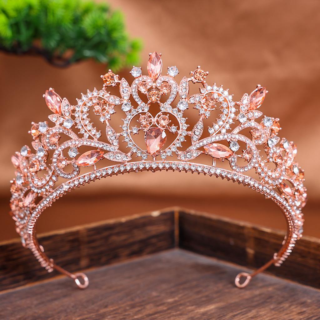 European and American Bride Baroque Crown Headwear Rhinestone Princess Crown Hair Accessories Wedding Dress Headband Accessories