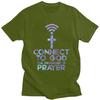 Custom Jesus Christian Tee Connect To God The Password Is Prayer T Shirt Men Short Sleeve Pure Cotton Tshirt Leisure Tee Tops