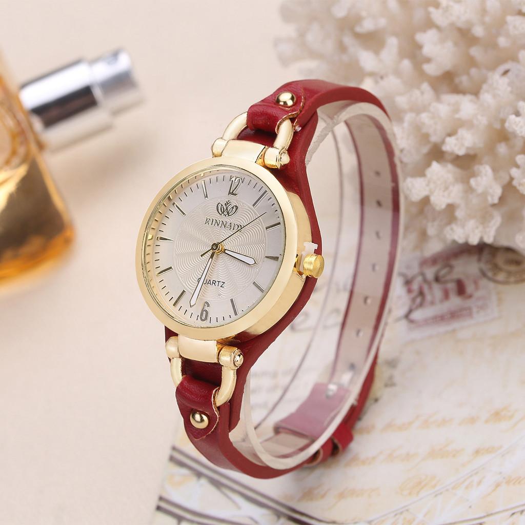 Orologio da Donna al Quarzo Stile Punk con Cinturino in Pelle per Uso Quotidiano Casual