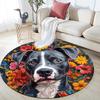 Pitbull Round Area Rug,Carpet Rug for Living Room Bedroom Sofa Playroom Decor,Non-slip Floor Mat