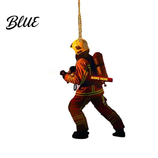 Interior Rearview Pendant Christmas Tree Firefighter Ornament with Lanyard Widely Used Decoration Car Mirror Hanging Fireman Uniform