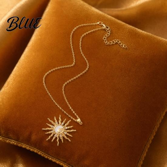 Wear-resistant Necklace Gold Plated Sun for Women Moon Temperament Enhancing