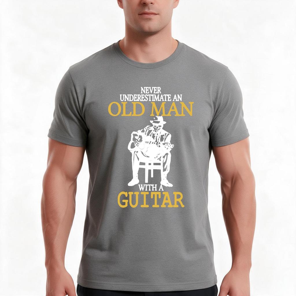 Old Unisex With A Guitar Tshirt Summer Casual Cotton Tee Oversized Streetwear Tops Vintage Graphic Print Unisex Unisex Unisex