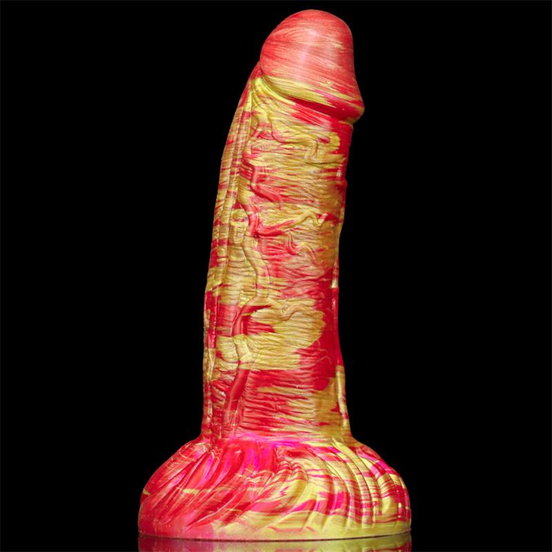 Weibliche gemischte Farbe flüssiges Silikon Nachahmung Dildo geformt zurück Gericht Anal Plug Erwachsene Sexspielzeug