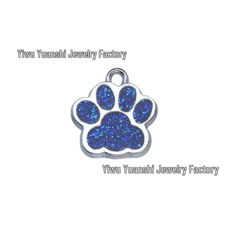DIY Dog Paw Print Pendant: Glittery Customizable Pet Tag with Logo Printing Options