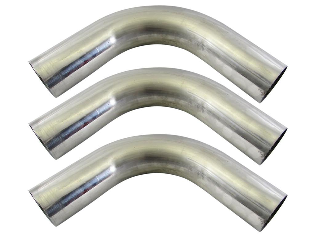 BRIGHTZ Stainless Steel Bent Set 70mm 70 90° Pipe, 1.5mm Thick, 3-Piece [CUR-PIPE-027-3PC] Diameter, 70, 90°