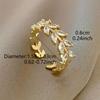 1pc Elegant Simple Wheat Design Copper Ring with Synthetic Zirconia – Fashionable Open Cuff Ring for Women