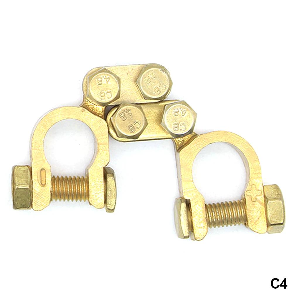 1Pair Car Battery Terminal Clamps Adjustable Conductive Caps Heavy Duty Stud Type Cable Positive Negative Motorcycle Boat Car