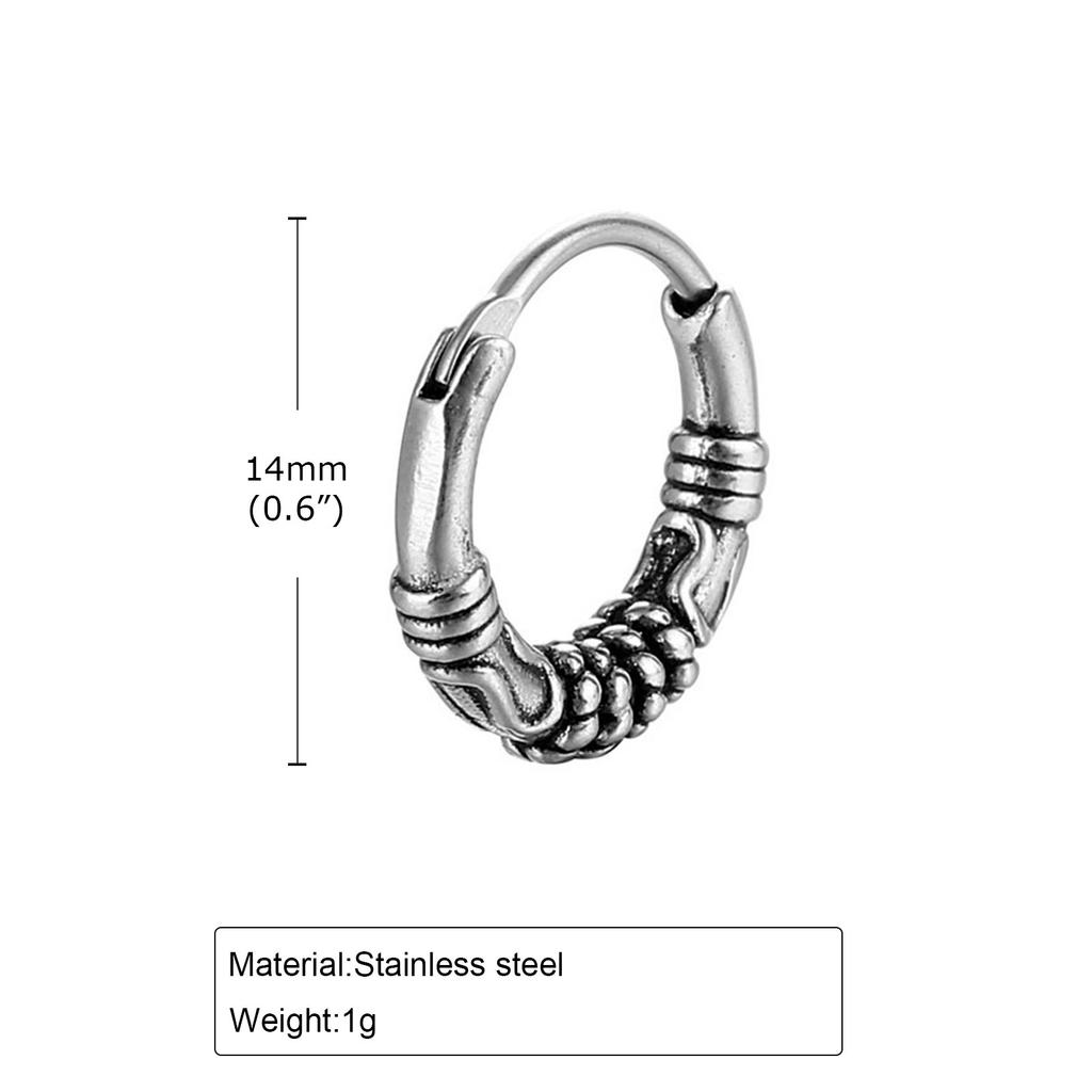 Mprainbow Retro Geometric Hoop Earrings,Men's Irregular Circular Earrings with Ear Holes,Never Rust Jewelry