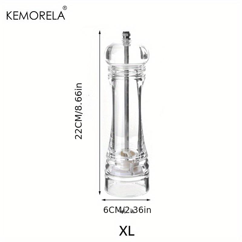 KEMORELA 1PCS Spices Mill Shaker Acrylic Manual Pepper Grinder Salt Spices Mill Shaker Transparent Kitchen Grinding Tool