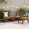 VidaXL Solid Pine Wood Garden Lounge Set 3 Pcs Patio Furniture Outdoor Furniture Set Patio Furniture 805708