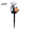 Outdoor Halloween Yard Decorations Solar Ghost Pumpkin Stake Light, LED Auto Light Sensor Garden Lamp, Waterproof Cute Lawn Ornament Decorative Ground