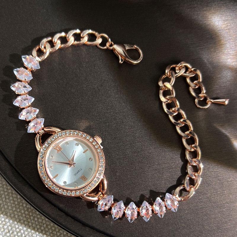 UTHAI CQ383 Fashionable Women watch bracelet with diamond inlaid colored quartz watchlight luxury clock giftwatches for woman