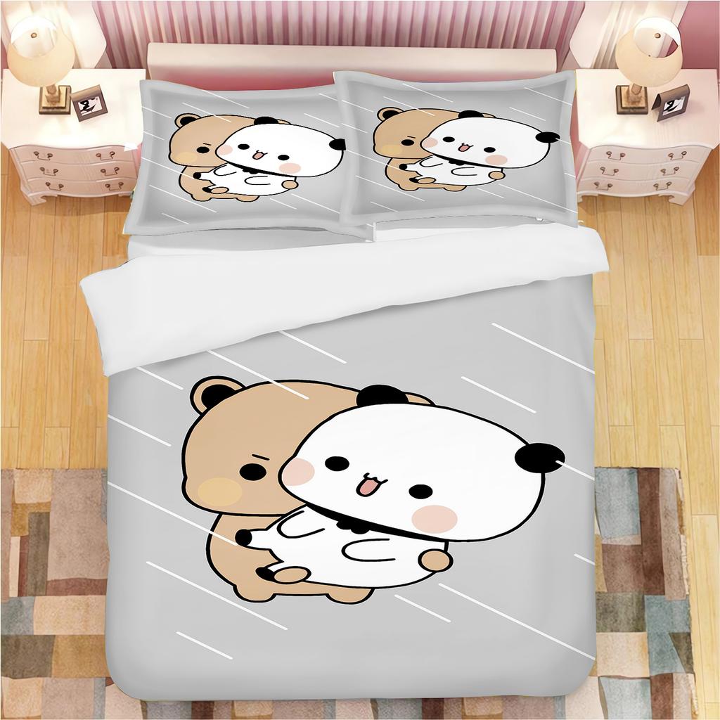 Schattige Bubu Dudu Cartoon Beer Panda Dekbedovertrek Kawaii Beddengoedsets Zachte Dekbedovertrek en Kussenslopen Eenpersoons/Tweepersoons/Queen/King Jongens