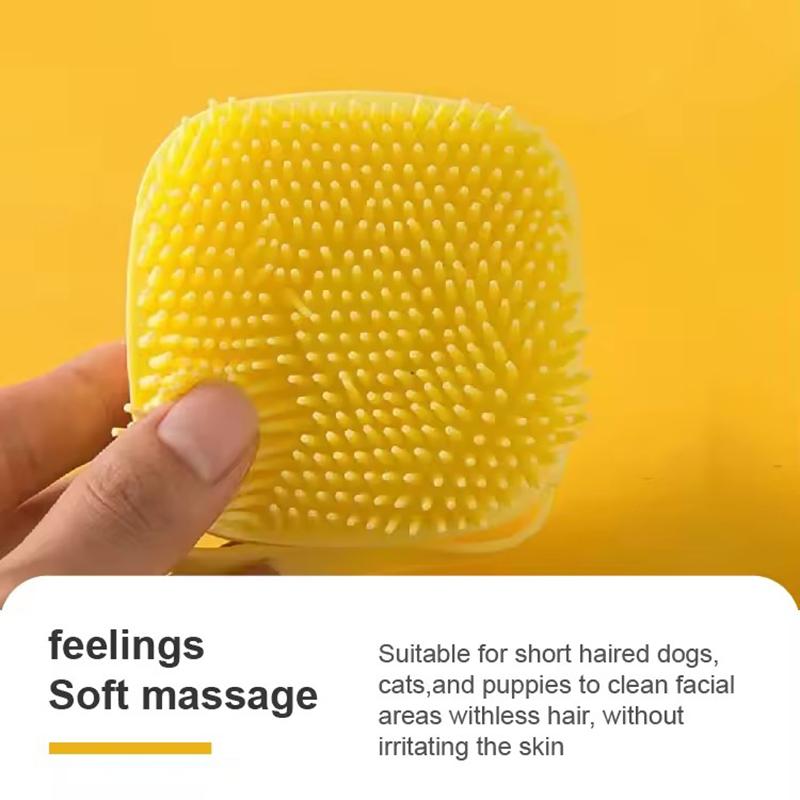 2-in-1 Pet Bath Brush Dog Cat Grooming Tool with Shampoo Dispenser Soft Silicone for Shower Massage and Cleaning