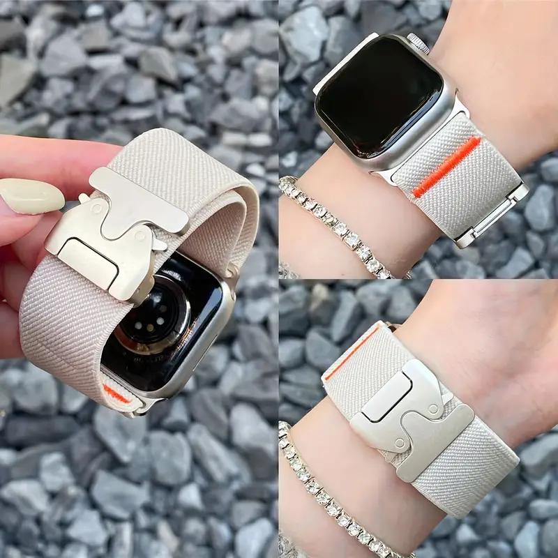 parachute buckle Nylon Strap for Apple Watch band Ultra 2 49mm 46-42-45mm 41-44mm Elastic Bracelet IWatch Series 10 9 8 7 6 SE