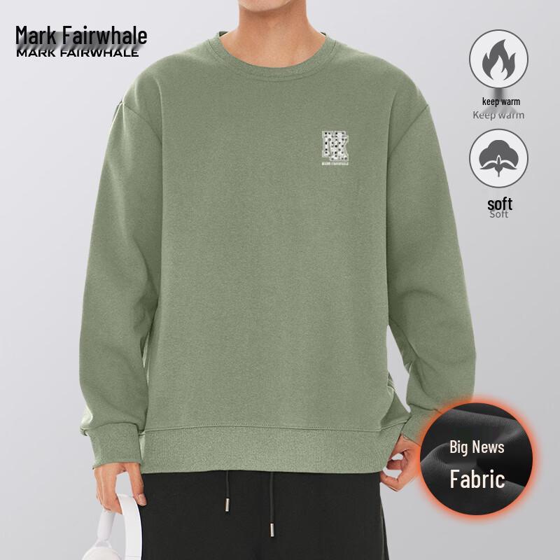 

Mark Fairwhale Men s 300G Letter Print Round Neck Sweatshirt 2XL