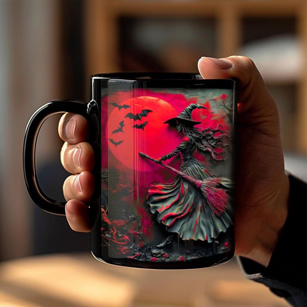 Caneca de Chá Bruxa 325ml Canecas de Halloween Cerâmica Caneca de Café da Manhã Para Rotina Matinal Festa de Aniversário Lazer de Fim de Semana Momentos Relaxantes