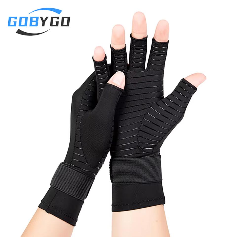 1Pair Compression Gloves for Outdoor Sports Riding Lifting Driving Strap Carpal Tunnel Support Soft Breathable Unisex