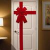 Christmas Large Red Organza Bow Front Door Hanging Decor DIY Xmas Gift Ready Made Bow for Wedding New Year Ribbon Bow