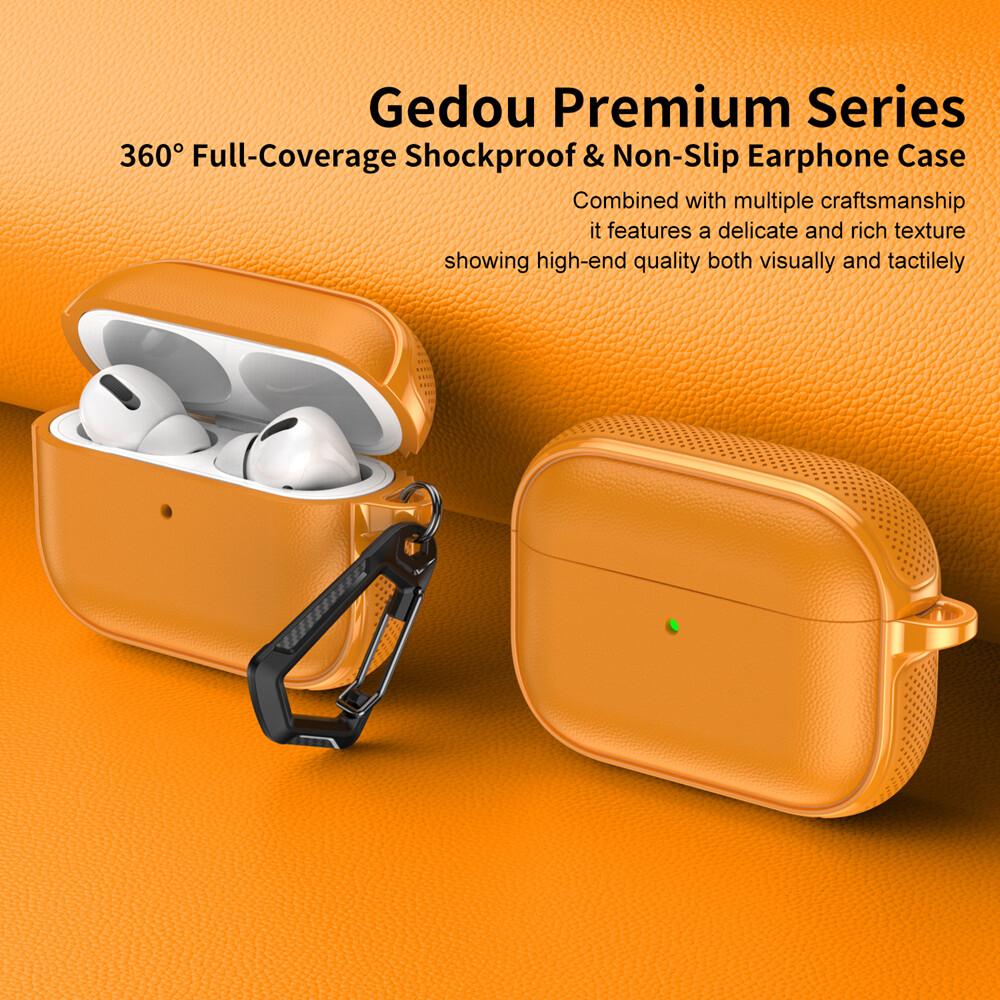 KEYSION Earphone Case for AirPods Pro 3 2 Leather Texture Soft TPU Silicone With Hook Shockproof Headphone Cover for AirPods 4