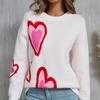 Kvinners uformelle mote rundhalset hjertegenser strikket bunnskjorte