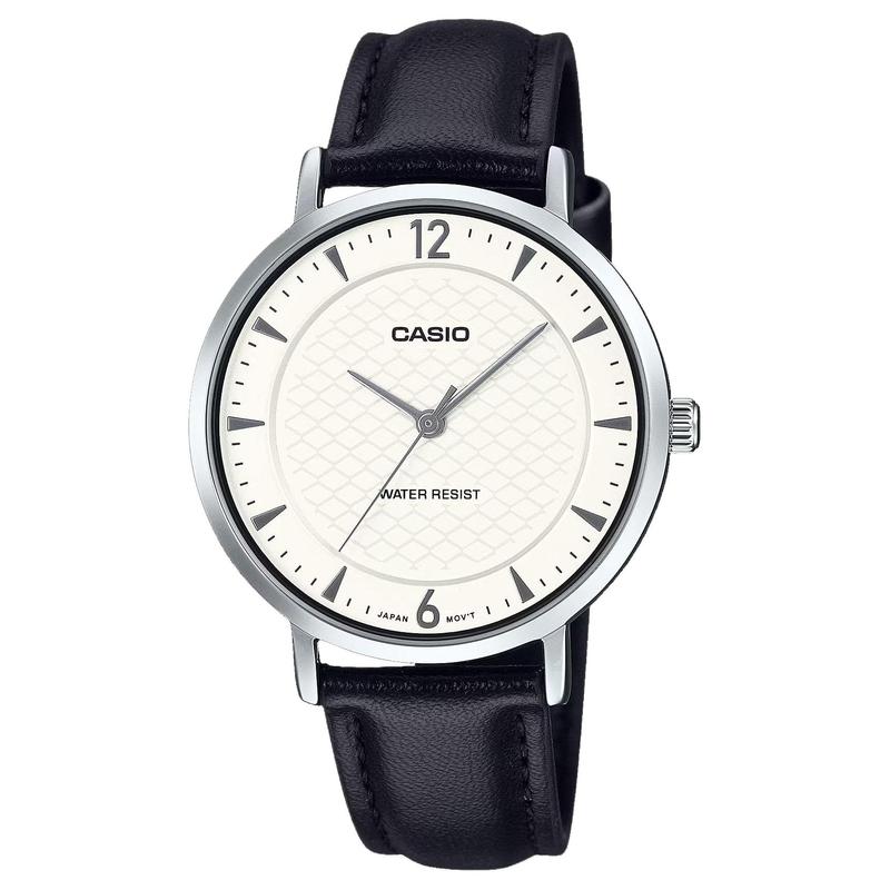 Casio STANDARD Series Waterproof 30 Meters Quartz Leather Strap Women's Watch White Dial LTP-VT04L-7A2DF
