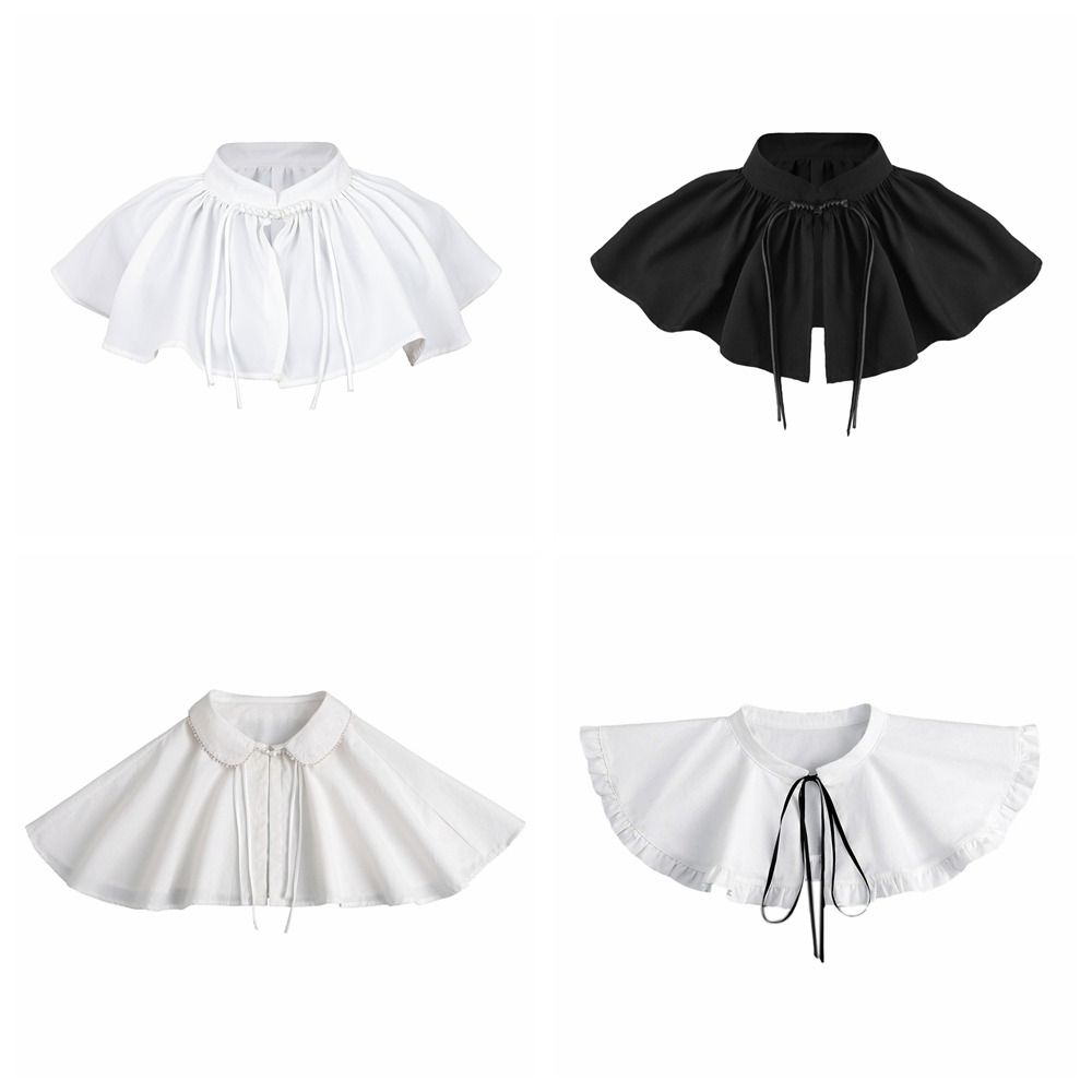 Bowknot Ruffled Shawl White Blouse Shoulders Fake Collar Temperament Shawl Detachable Collar Girls