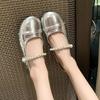 Mary Jane Shoes for Women Round Toe Woman Flats Silver Pearl Wholesale Spring High Quality Fashion 39 Low Price Summer 2025 Y2k