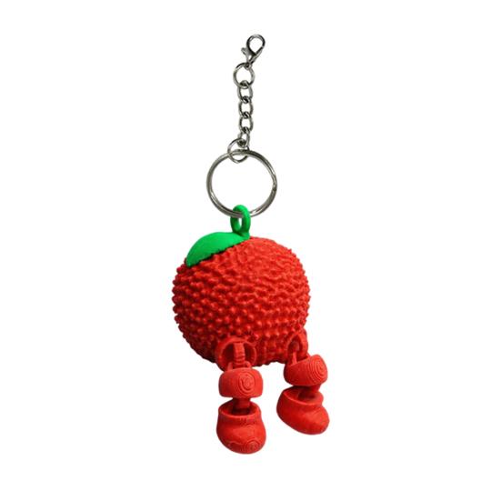 Schlüsselanhänger Anhänger 3D Gedruckter Fruchtanhänger Schlüsselhalter mit Beweglichen Gelenken Anthropomorphes Frucht Design Metallschlüsselring Tischdekoration