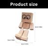 Swaying Wooden Man Figurine Car Ornament - Hand Carved with Magnetic Base, Head Shaking Stress Reliever for Dashboard & Desk, Cr