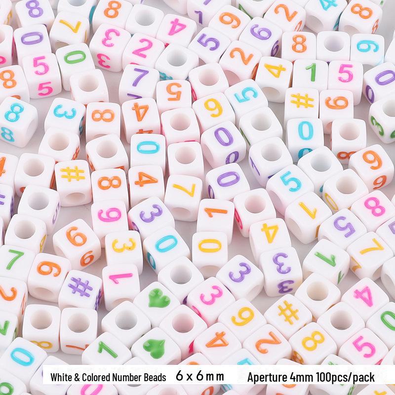 Colorful Acrylic Square Beads: English & Russian Letters for Handmade DIY Bracelets & Jewelry Accessories