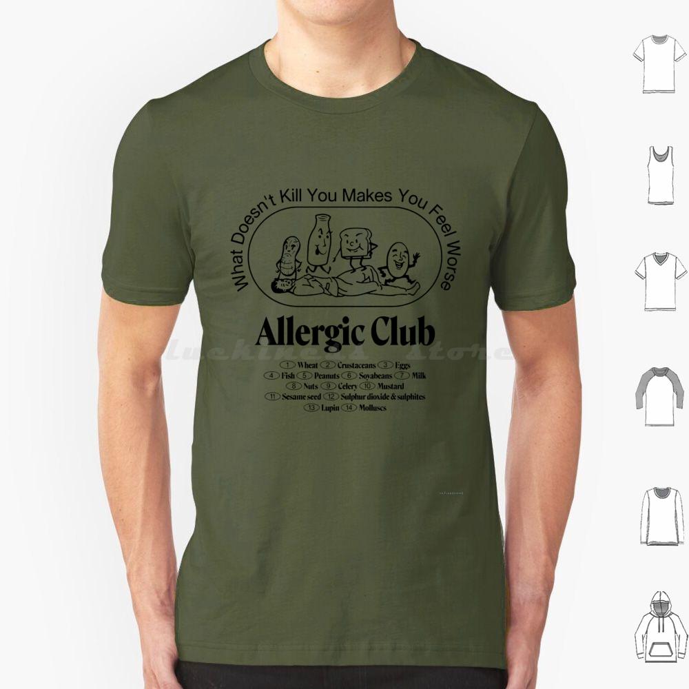 Allergie Club T-Shirt Baumwolle Herren Damen DIY Druck Allergisch Allergien Lustig Soziale Distanzierung Allergiebewusstsein Asthma 19 Nicht
