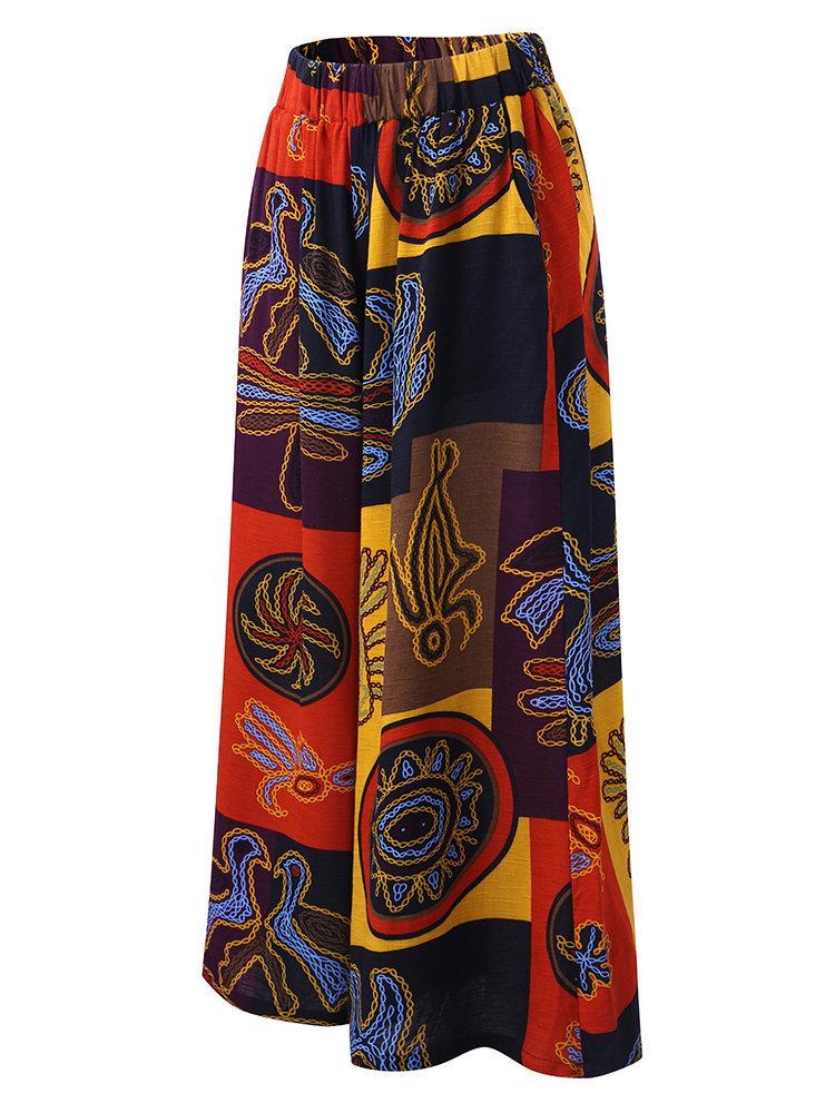

Women s Loose Fit Casual Printed Wide Leg Pants Elastic Waistband Comfortable Lightweight Fabric Suitable for Everyday Wear L
