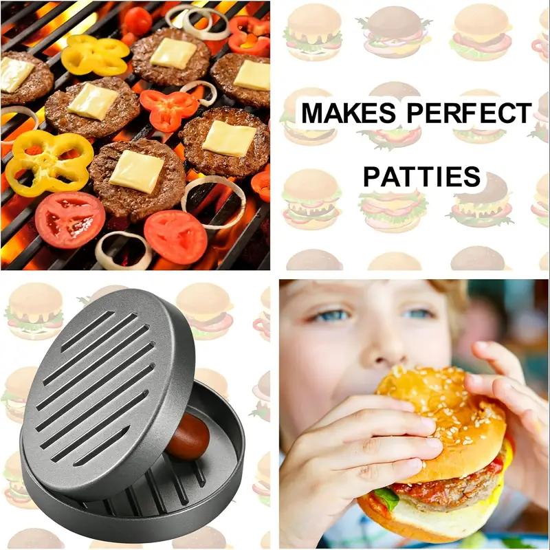 Home Use Metal Burger Press Non-Stick Hamburger Patty Maker with Wax Paper Aluminum Burger Maker for Kitchen BBQ Grill