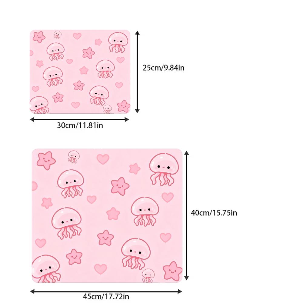 Cute Jellyfish Purple Gradient Mouse Pad Kawaii Sea Jelly Desk Mat Glitter Bubble Aesthetic Gaming Mouse Pad Decor Keyboard Mat