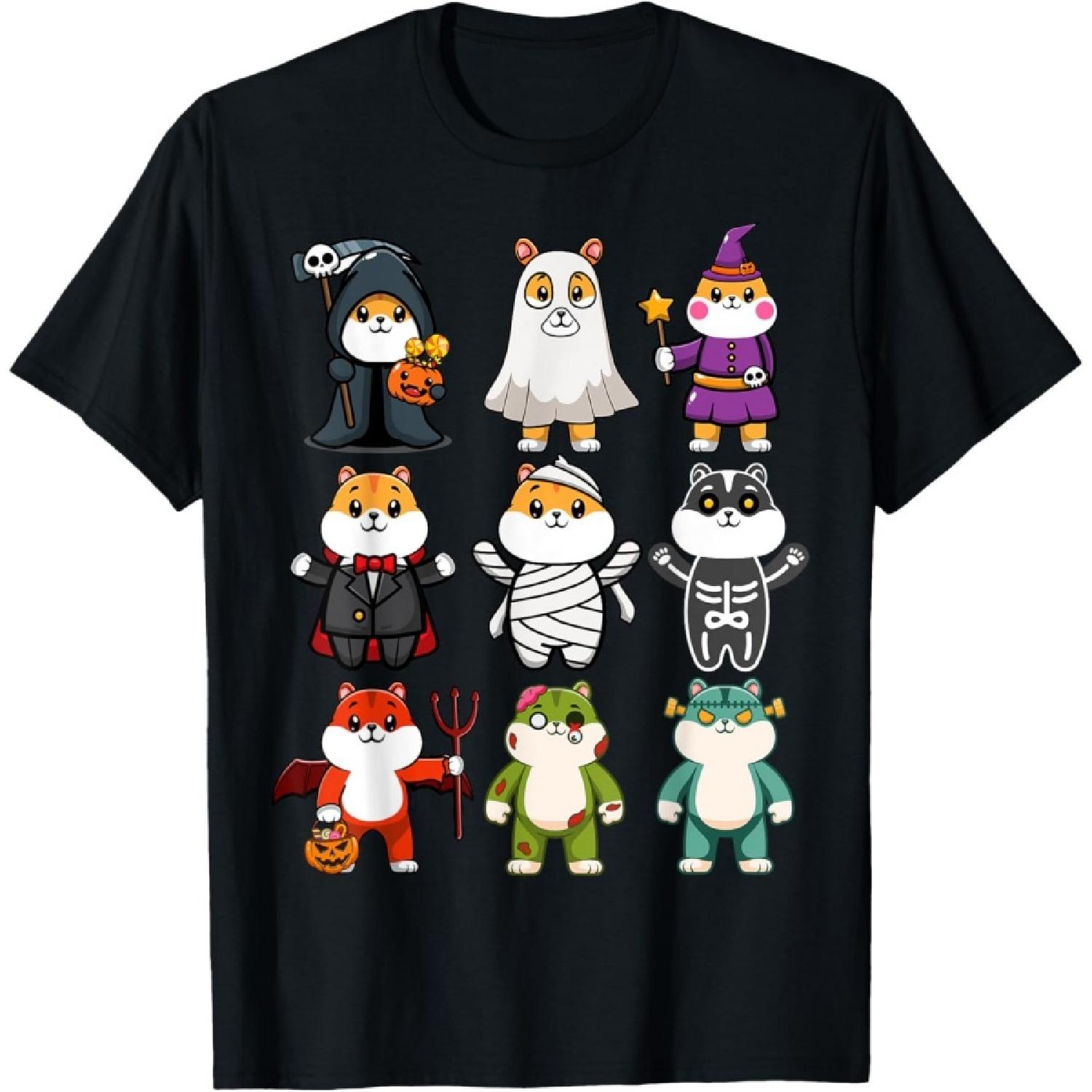 Guinea Pig Spooky Ghost Horror Pumpkin Guinea Pig Halloween T-Shirt S