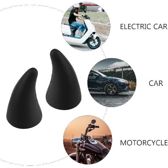 FAVOMOTO 2PCS 3D Devil Horns Sticker, Halloween Anti Collision Car Bull Horns Protector Decals Ornaments for Halloween Car Front Rear Bumper