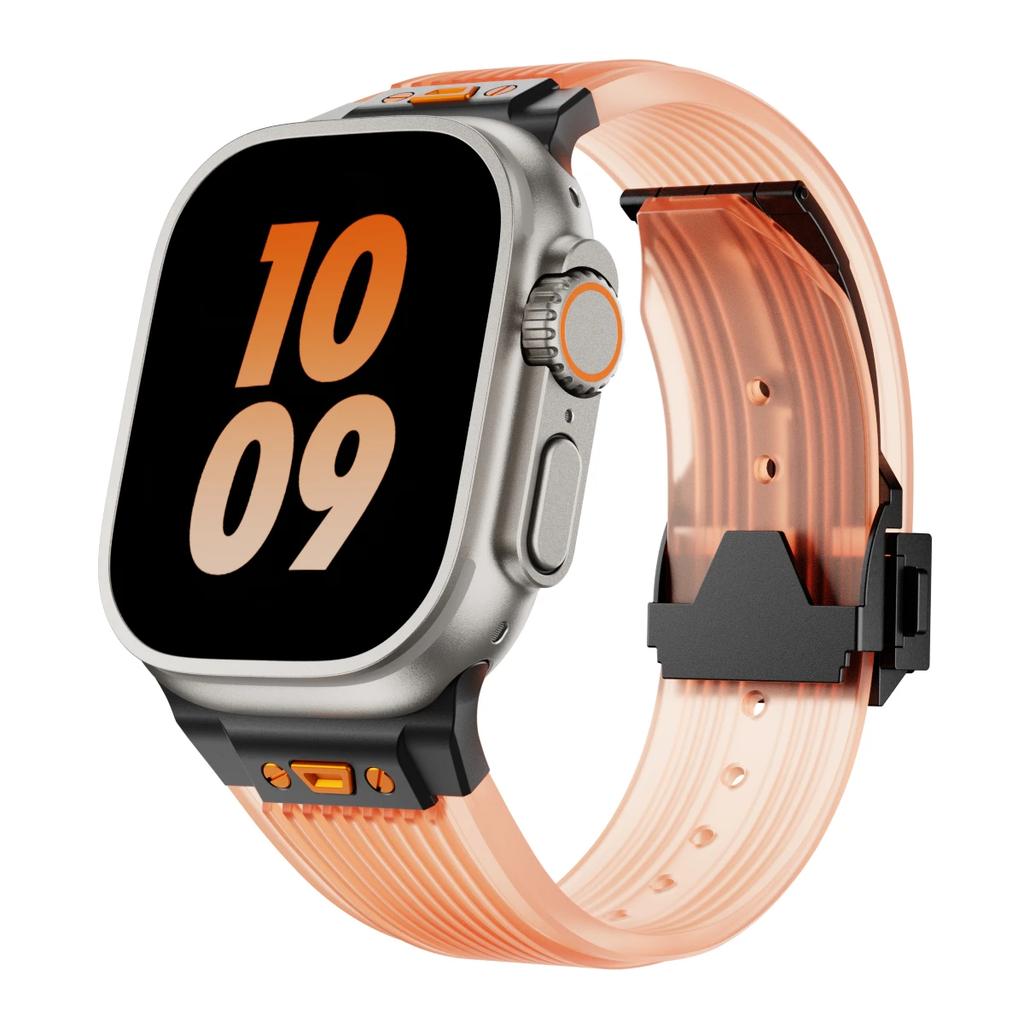 Silicone Sports Strap for Apple Watch Ultra 2/1 49mm Series 10 9 8 7 46mm 45 44 Rubber Band for iWatch 6 5 4 3 Se 44mm 42mm