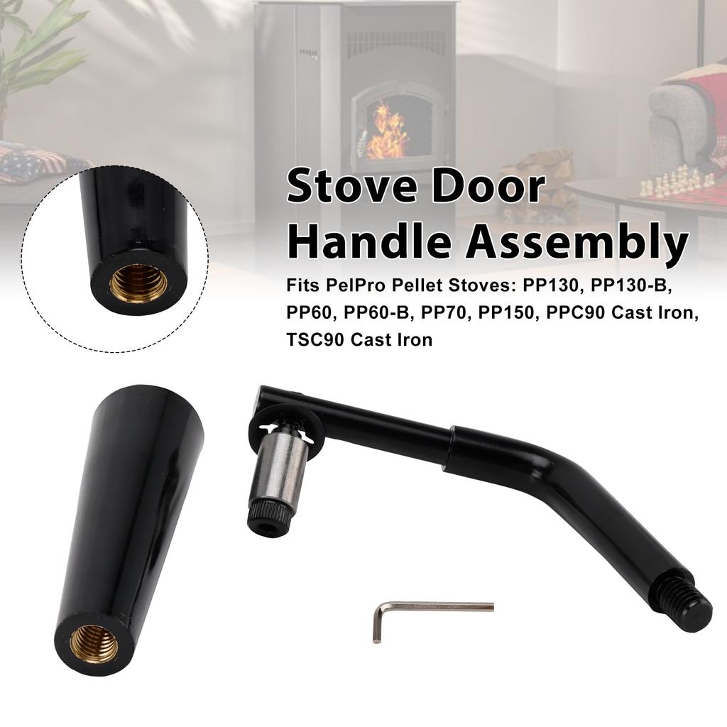 Threaded Door Handle Assembly for PelPro Stoves PP60 PP70 PP130 PP150 PPC90 TSC90