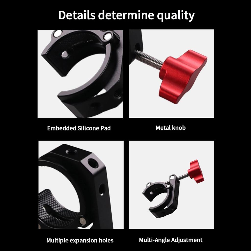 Pince de Tige Polyvalente pour Montage de Caméra Filetage 1/4 Compatibilité avec Accessoires Caméra de Sport Lumière d'Appoint
