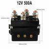 12V 500A Contactor Winch Control Solenoid Relay Twin Wireless Remote Recovery