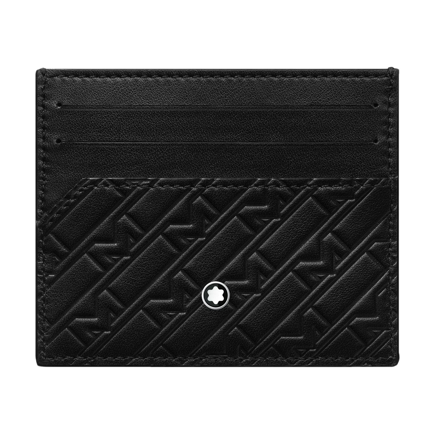 

Montblanc M Series Leather Card Holder Men Wallets Black 128640 Basic Set (Bag+Dust Bag)