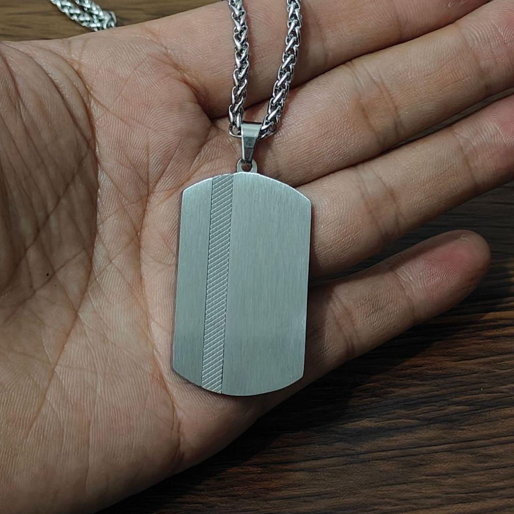 Titanium Steel Geometric Pendant Chain For Men Fashionable Casual Accessory