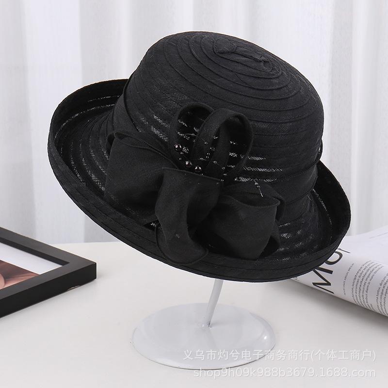 Flower Curled Edge Basin Hat Women Summer Face Cover Sun Protection Fashionable Elegant Sun Hat Casual Bucket Hat Casual Versatile